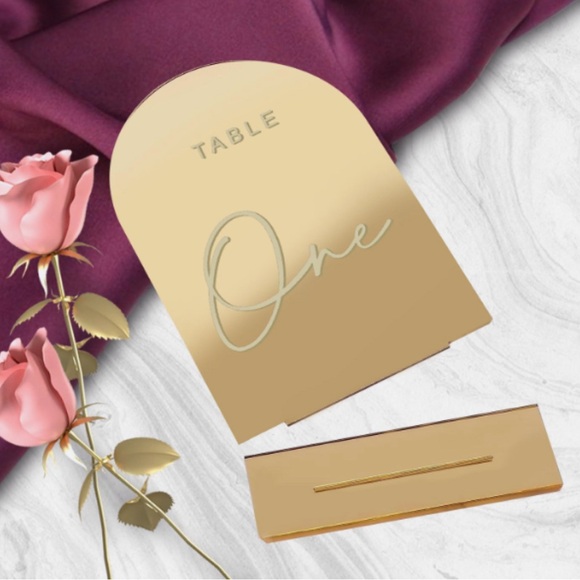 Elegant Gold Table Number Sign - Picture 3 of 6